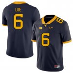 Men's West Virginia Mountaineers NCAA #6 Exree Loe Navy Authentic Nike Stitched College Football Jersey RB15G18HC